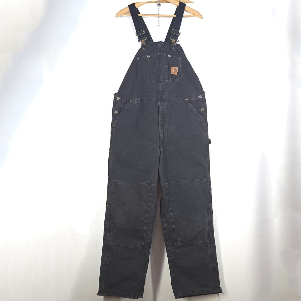 VTG Carhartt Duck Canvas Overalls Men 42x30 Double Knee Distressed Workwear Gorp